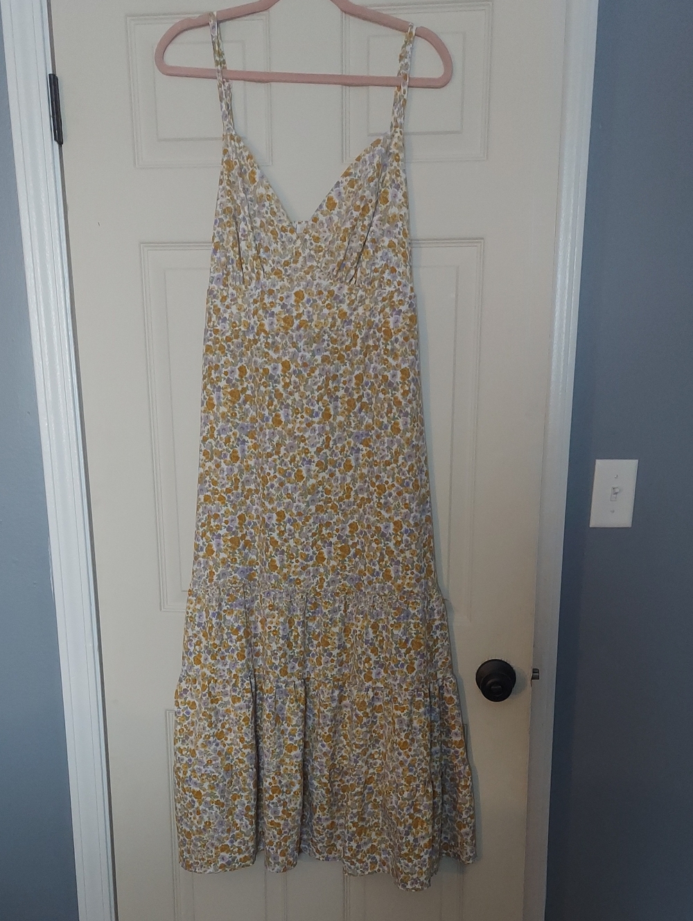 Ultra Flirt Yellow Floral Spaghetti-Strap Maxi Dress - 3x